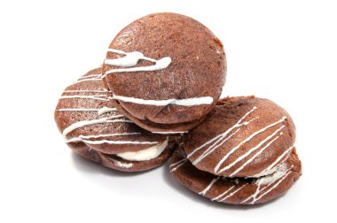 Beyaz arka plan üzerinde izole çikolata ile gingerbread