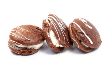 Beyaz arka plan üzerinde izole çikolata ile gingerbread