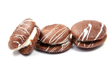 Beyaz arka plan üzerinde izole çikolata ile gingerbread