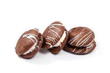 Beyaz arka plan üzerinde izole çikolata ile gingerbread