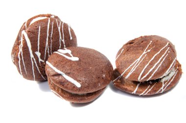 Beyaz arka plan üzerinde izole çikolata ile gingerbread