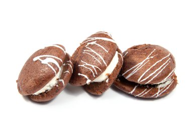 Beyaz arka plan üzerinde izole çikolata ile gingerbread