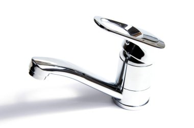 Modern paslanmaz çelik dokunun. Beyaz arka plan üzerinde izole.