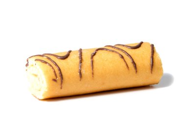 Bisküvi İsviçre rulo beyaz arka plan üzerinde izole