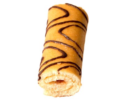 Bisküvi İsviçre rulo beyaz arka plan üzerinde izole