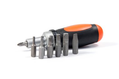 Beyaz bir arka plan üzerinde izole el aletleri