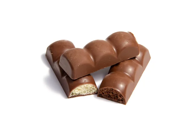 从白色背景分离出来的巧克力糖果 — 图库照片