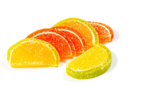 Jelly godis på vit bakgrund. Gummy godis på en vit bakgrund. — Stockfoto