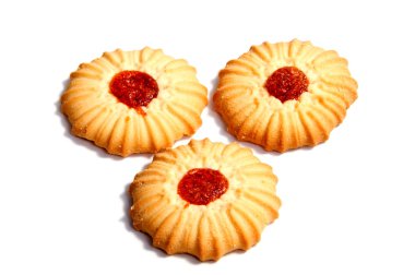 Beyaz arkaplanda küçük bisküviler