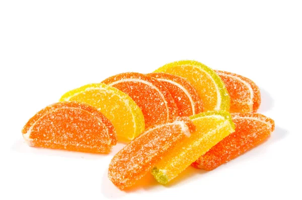Jelly snoepjes op witte achtergrond. Gummy snoep op een witte achtergrond. — Stockfoto