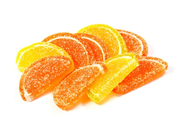 Jelly godis på vit bakgrund. Gummy godis på en vit bakgrund. — Stockfoto