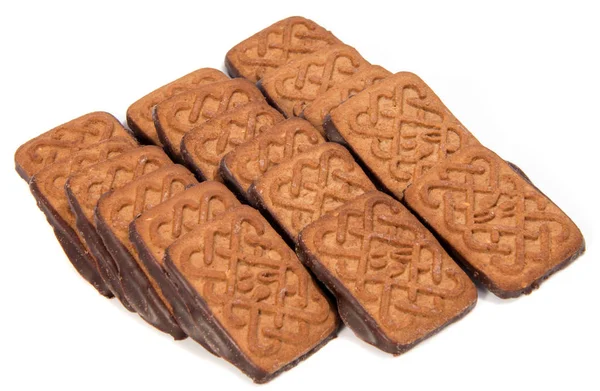 Galletas de chocolate con relleno de crema aislado sobre fondo blanco. —  Fotos de Stock