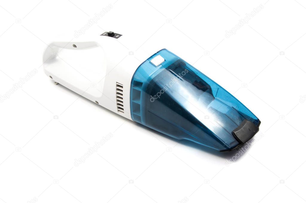 Hand-held vacuum cleaner isolated on a white background 