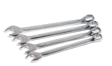 Beyaz bir arka plan üzerinde izole el aletleri