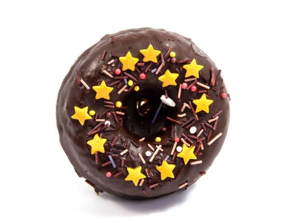 Donut oder Donut isoliert auf weißem Hintergrund Ausschnitt — Stockfoto
