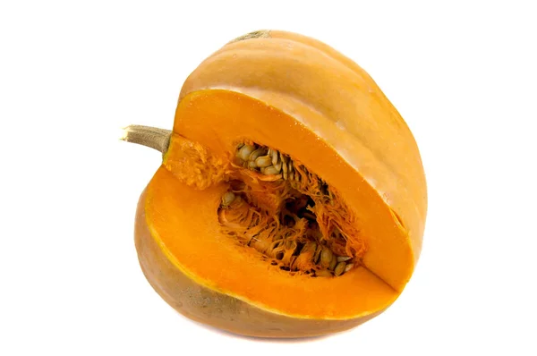 Verse oranje pompoen geïsoleerd op witte achtergrond. — Stockfoto