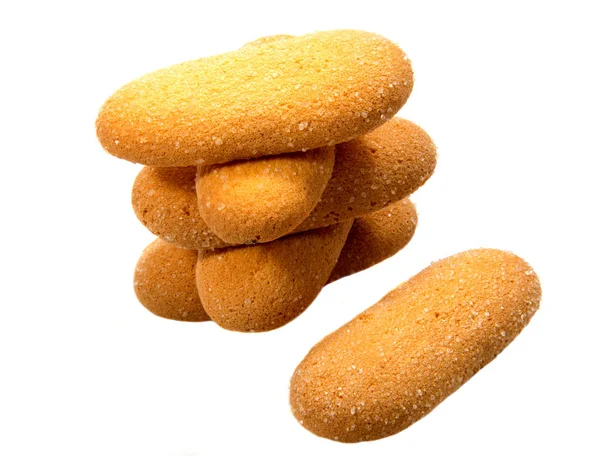 Shortbread-Kekse auf weißem Hintergrund . . — Stockfoto