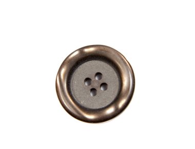 Beyaz arka plan üzerinde izole tek siyah giyim düğmesi