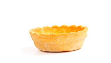 Boş tartlets beyaz bir arka plan üzerinde izole