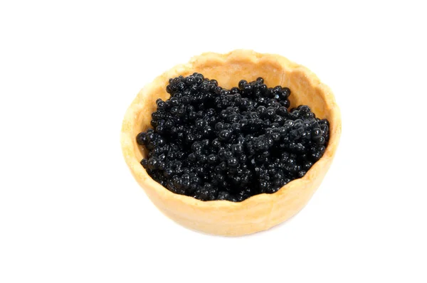 Kaviar in Törtchen isoliert auf weißem Hintergrund — Stockfoto