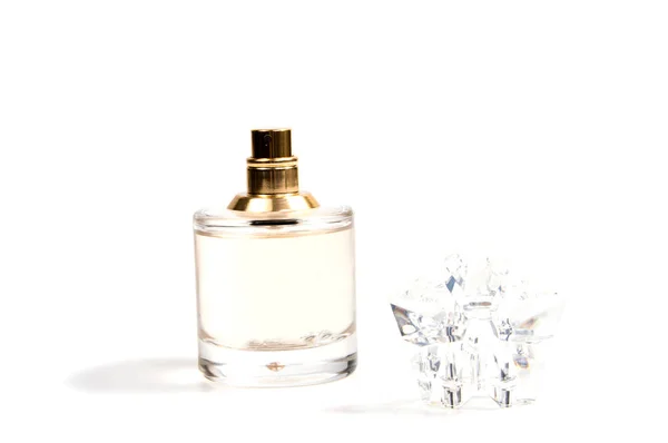 Women's perfume in beautiful bottle isolated on white — Stock Photo, Image
