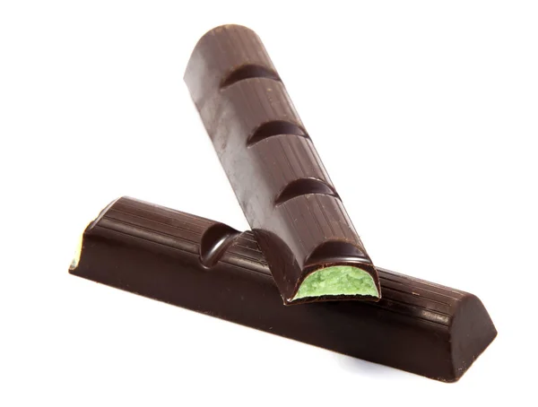 Chocolade snoepjes geïsoleerd op witte achtergrond. — Stockfoto