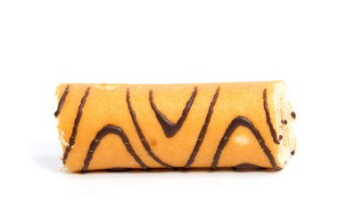 Bisküvi İsviçre rulo beyaz arka plan üzerinde izole