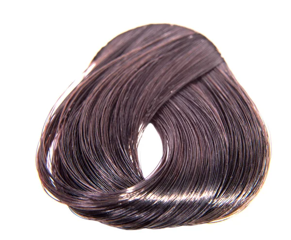 Amostra de cabelo colorido no fundo branco — Fotografia de Stock