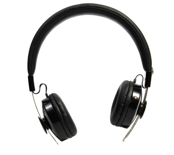 Draadloze bluetooth hoofdtelefoon of oortelefoon geïsoleerd op witte achtergrond. — Stockfoto