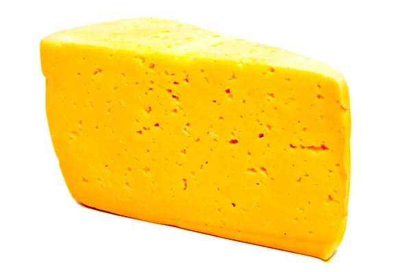 Bloc de fromage isolé sur fond blanc découpe — Photo