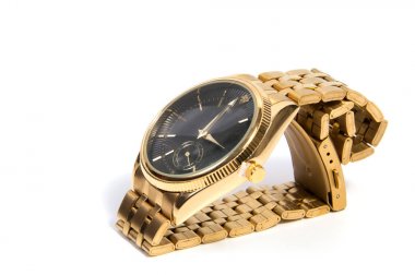 Beyaz izole akıllı siyah dijital kol saati 