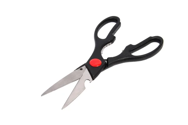 Kitchen scissors shears stainless steel. On a white background — Stock Photo, Image