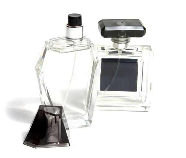 Perfume masculino em bela garrafa isolada no fundo branco — Fotografia de Stock