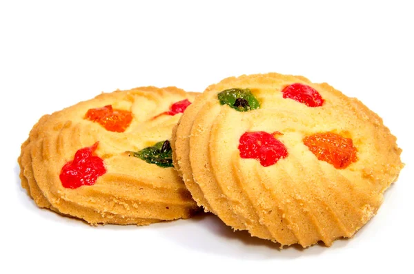 Shortbread-Kekse auf weißem Hintergrund — Stockfoto