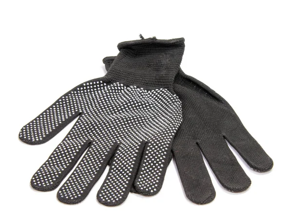 Paio di guanti in pelle isolati su bianco — Foto Stock