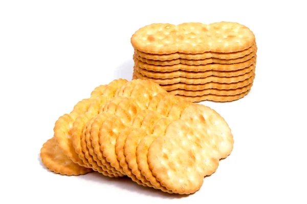 Galleta salada aislada sobre blanco — Foto de Stock