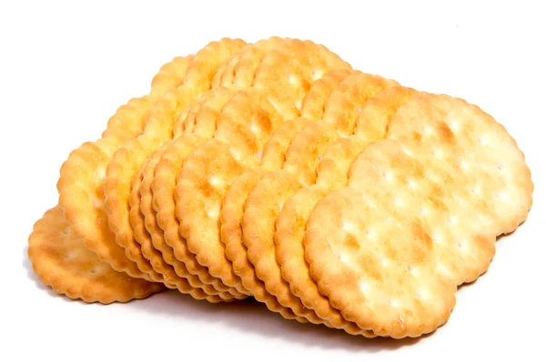 Galleta salada aislada sobre blanco — Foto de Stock