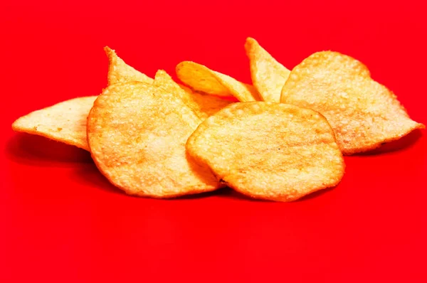 Homemade potato chips isolated — Stock Photo, Image