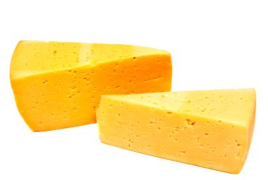 Beyaz arka plan kesme izole peynir blok.