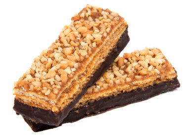 Beyaz bir arka plan üzerinde izole Çikolatalı gofret.