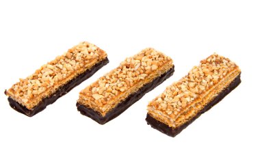 Beyaz bir arka plan üzerinde izole Çikolatalı gofret.