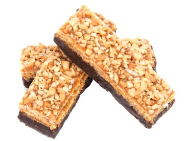 Beyaz bir arka plan üzerinde izole Çikolatalı gofret.