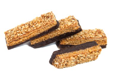 Beyaz bir arka plan üzerinde izole Çikolatalı gofret.