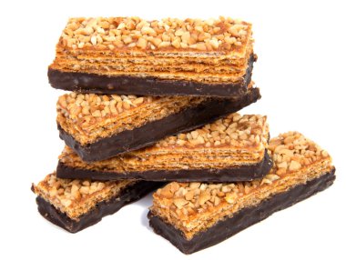 Beyaz bir arka plan üzerinde izole Çikolatalı gofret.