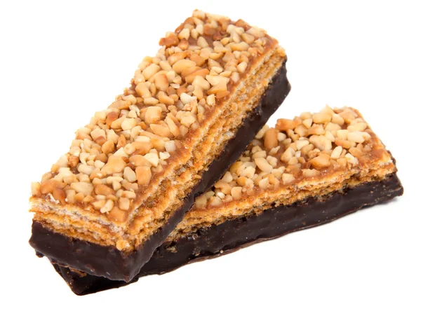 Beyaz bir arka plan üzerinde izole Çikolatalı gofret.