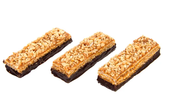 Beyaz bir arka plan üzerinde izole Çikolatalı gofret.