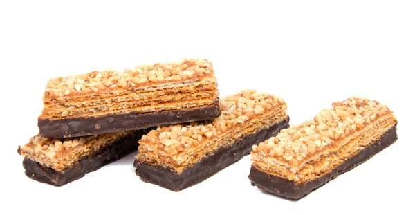 Beyaz bir arka plan üzerinde izole Çikolatalı gofret.