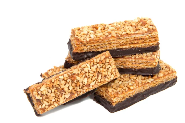 Beyaz bir arka plan üzerinde izole Çikolatalı gofret.