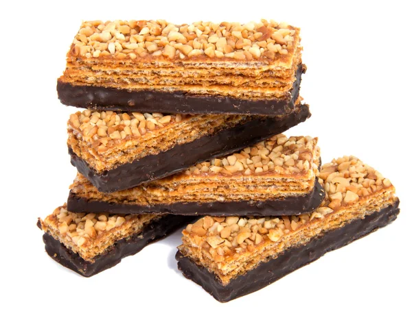 Beyaz bir arka plan üzerinde izole Çikolatalı gofret.