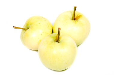 Beyaz arka plan ile yeşil elma izole kapatmak.